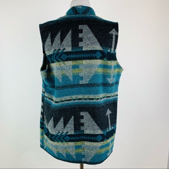 Apropos Draped Front Southwestern Print Vest Sz M - Picture 4 of 5
